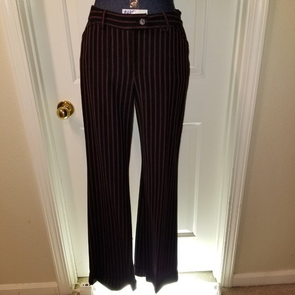 ✅#285 Preowned I Latina Life Black Striped Pants 4, - Picture 1 of 8